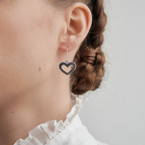 Francesca Sterling Silver Heart Earrings – The Jewelry Bx